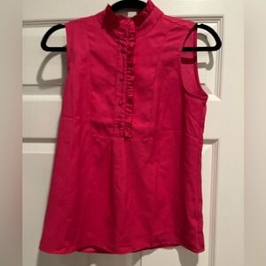 J.Crew sleeveless pink ruffle shirt/blouse size 0